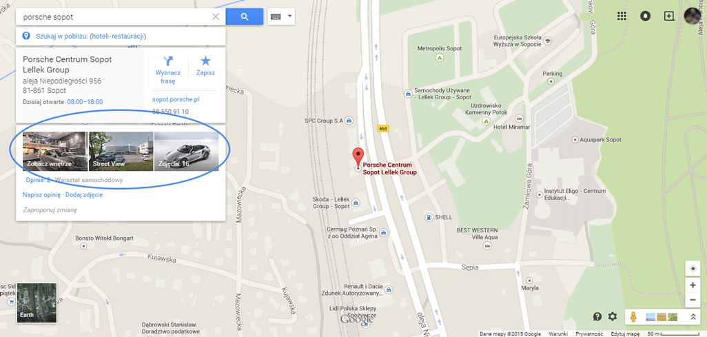 Google Street View Trusted w mapach Google